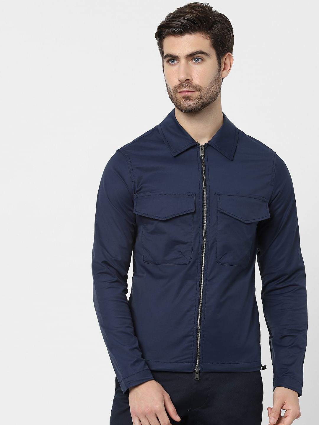Navy Blue Casual Jacket