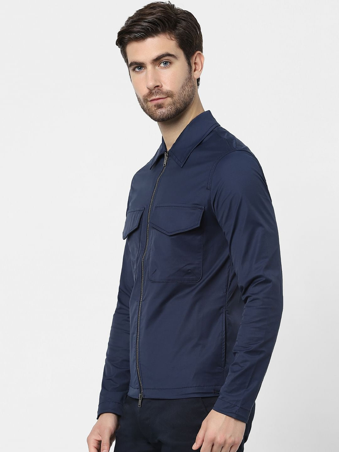 Navy Blue Casual Jacket