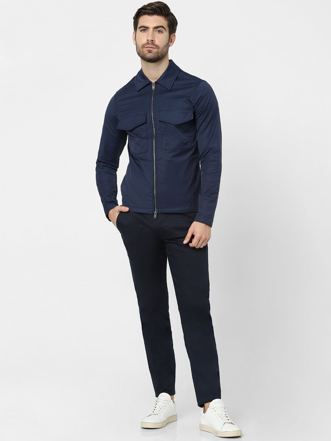 Navy Blue Casual Jacket