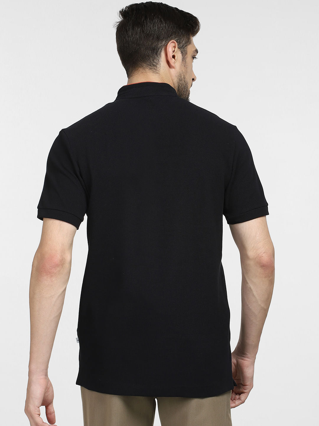 Black Slim Fit Henley T-shirt
