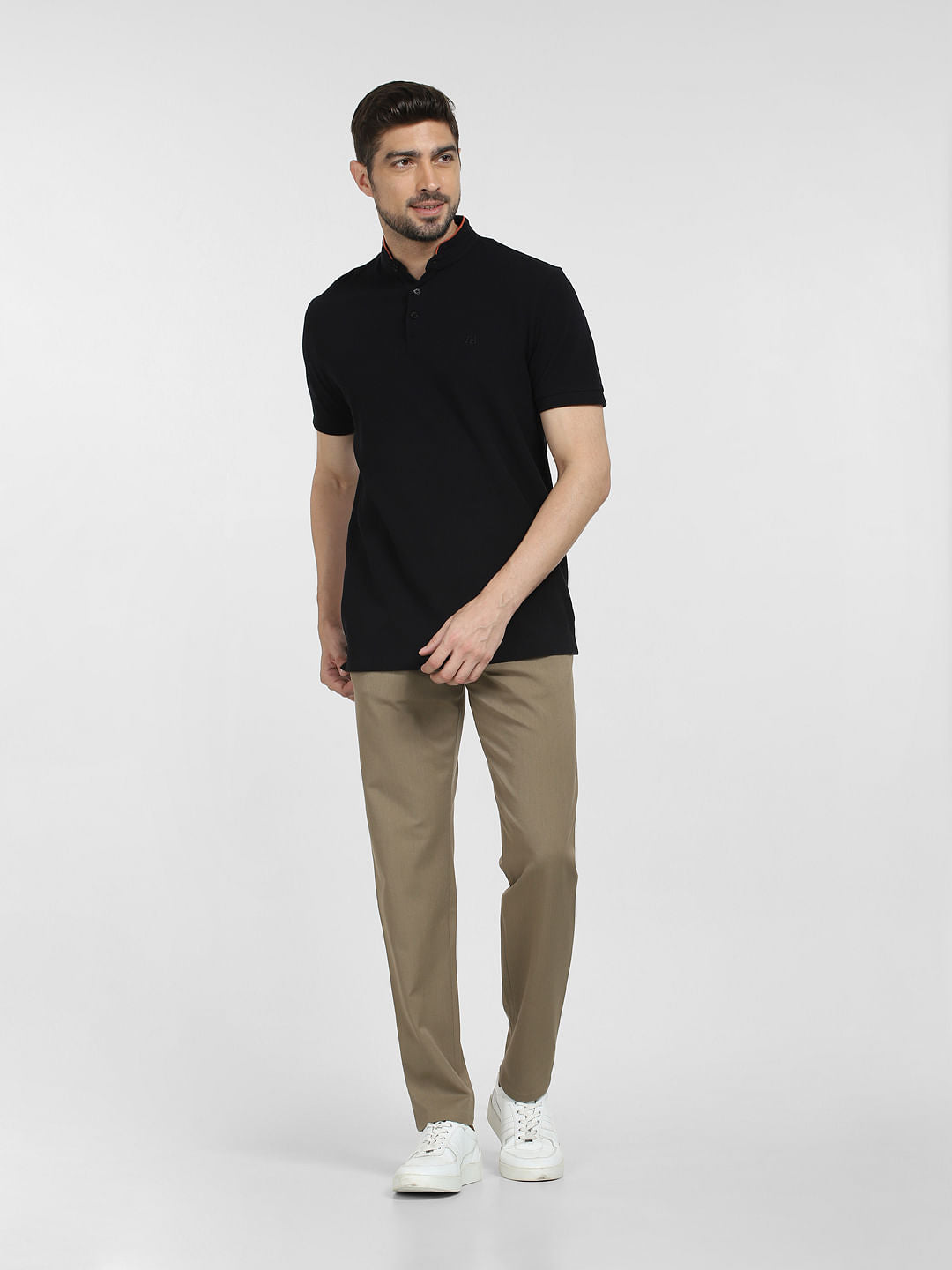 Black Slim Fit Henley T-shirt