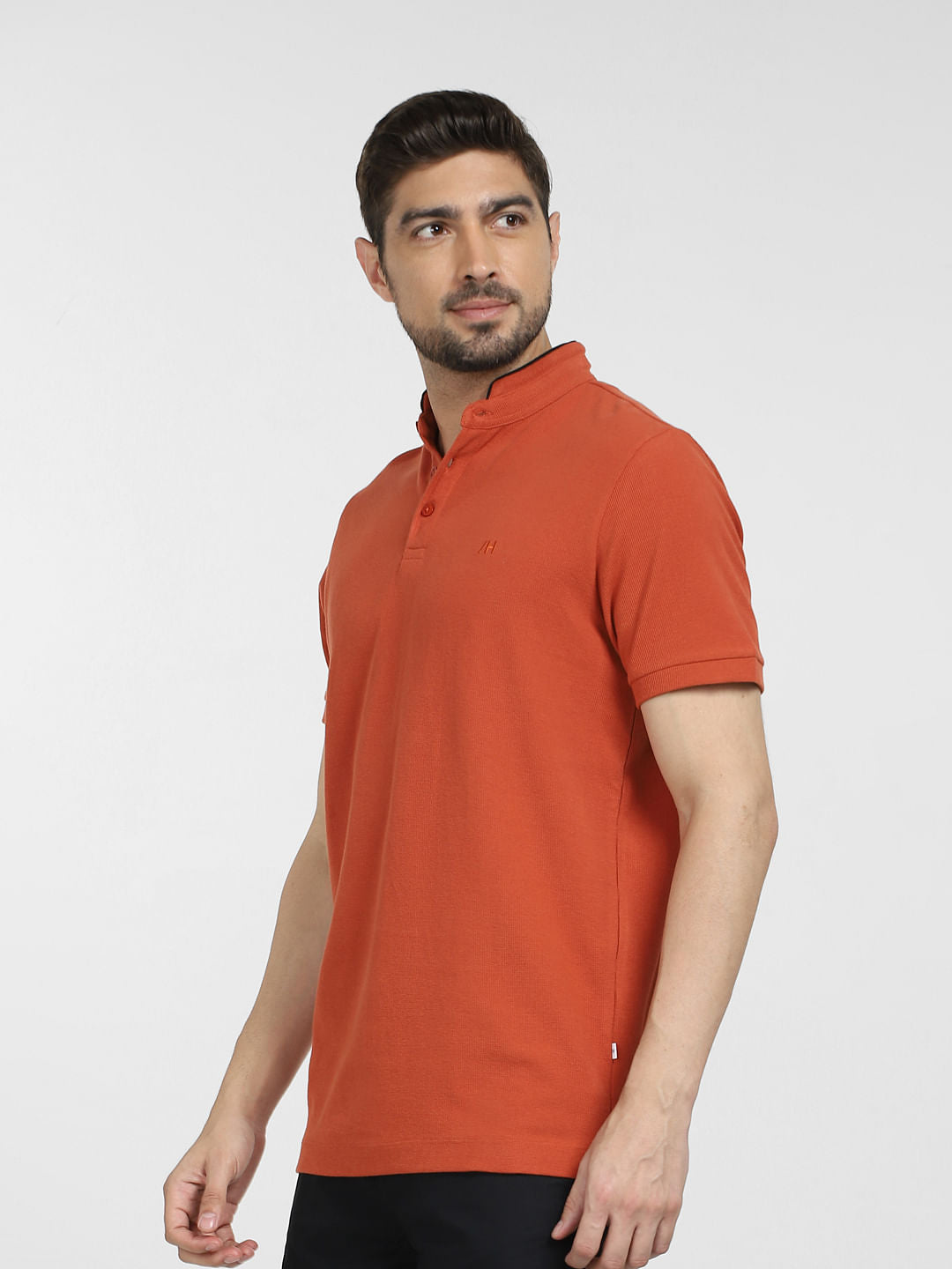 Brown Slim Fit Henley T-shirt