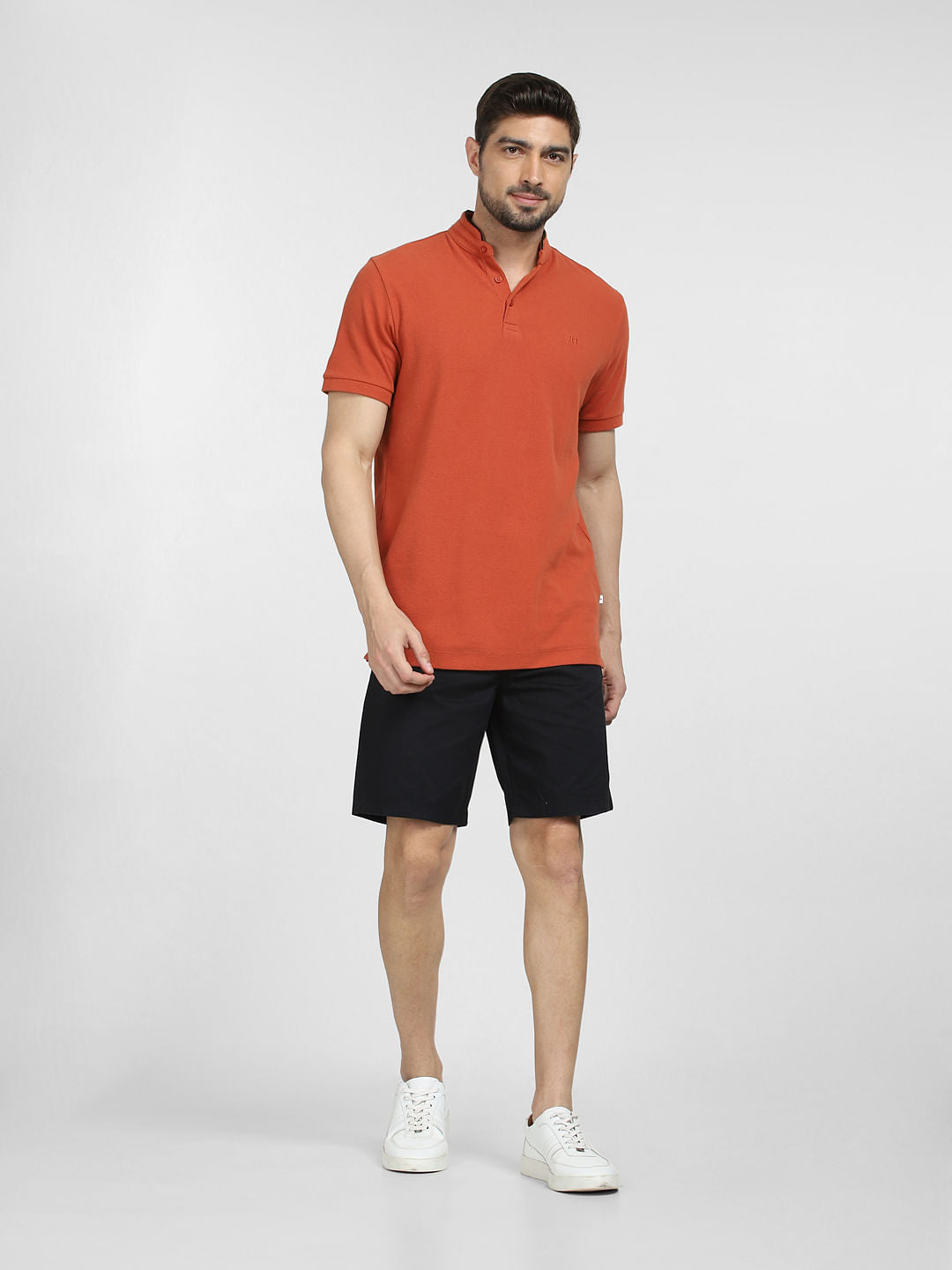 Brown Slim Fit Henley T-shirt