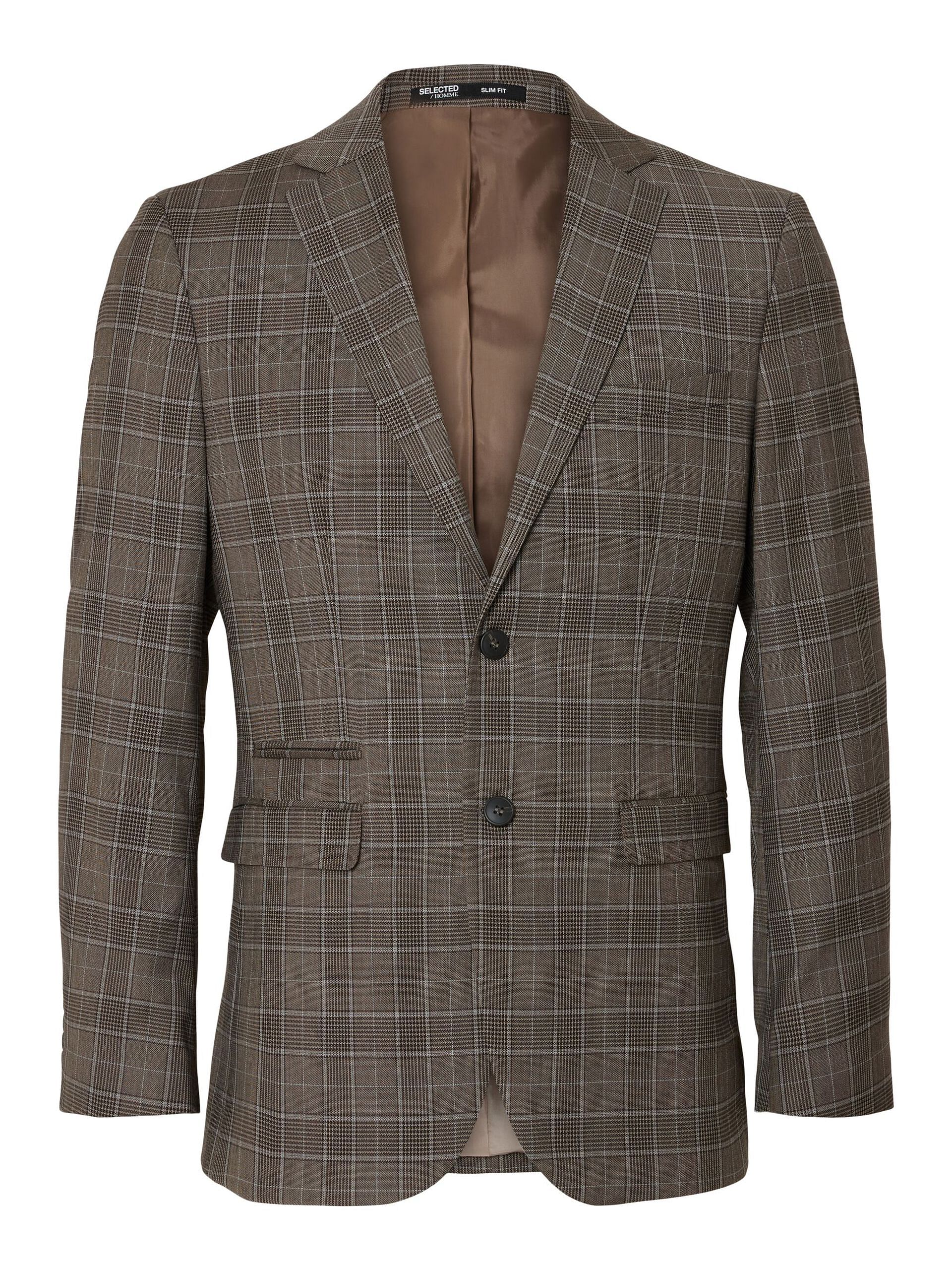 Brown Check Slim Fit Blazer