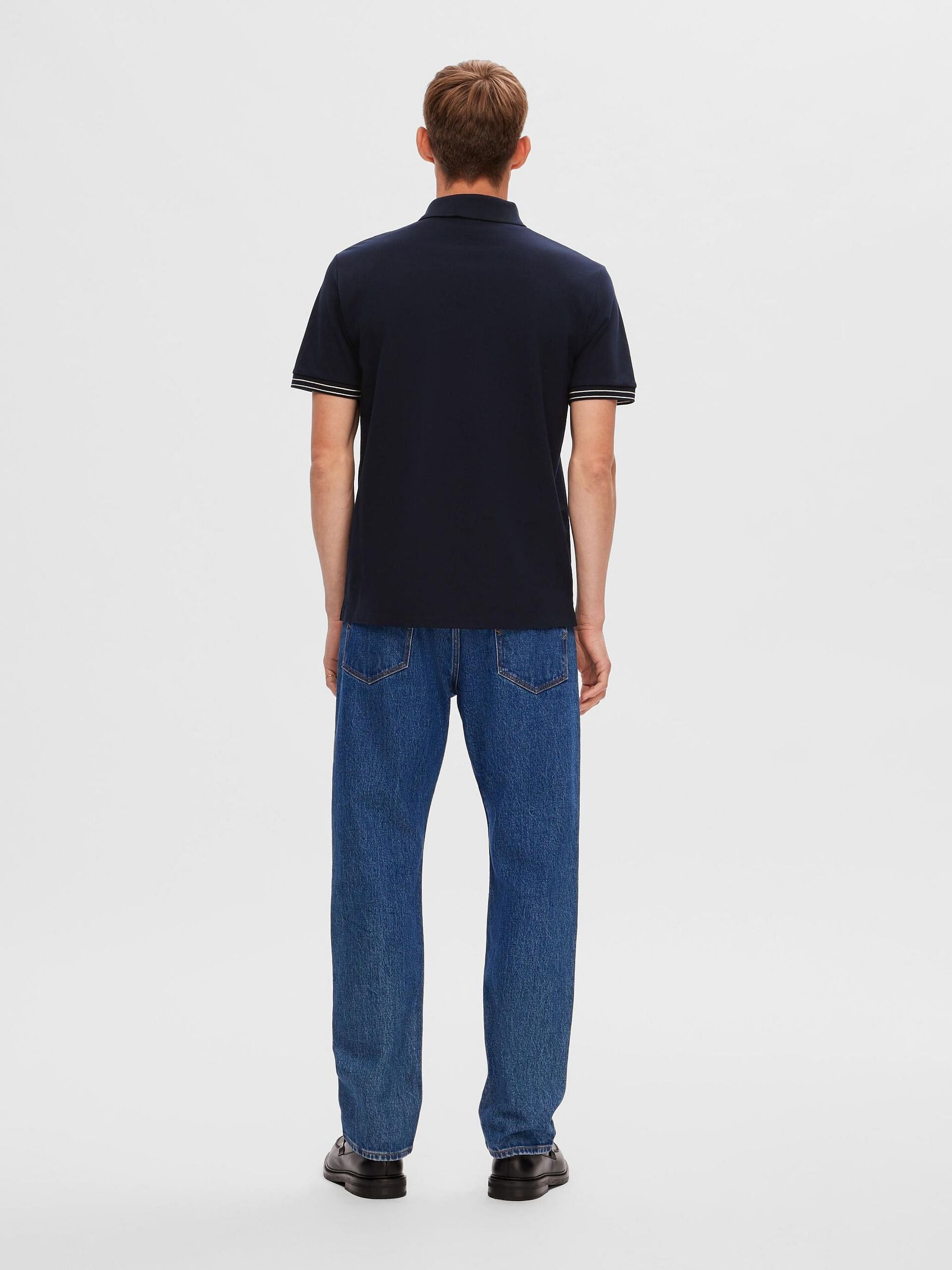 Dark Blue Piqu Polo T-shirt
