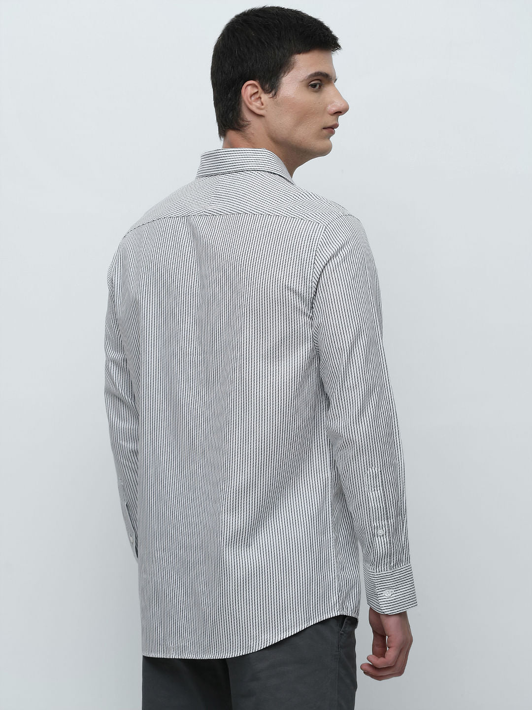 Blue Striped Full Sleeves Shirt