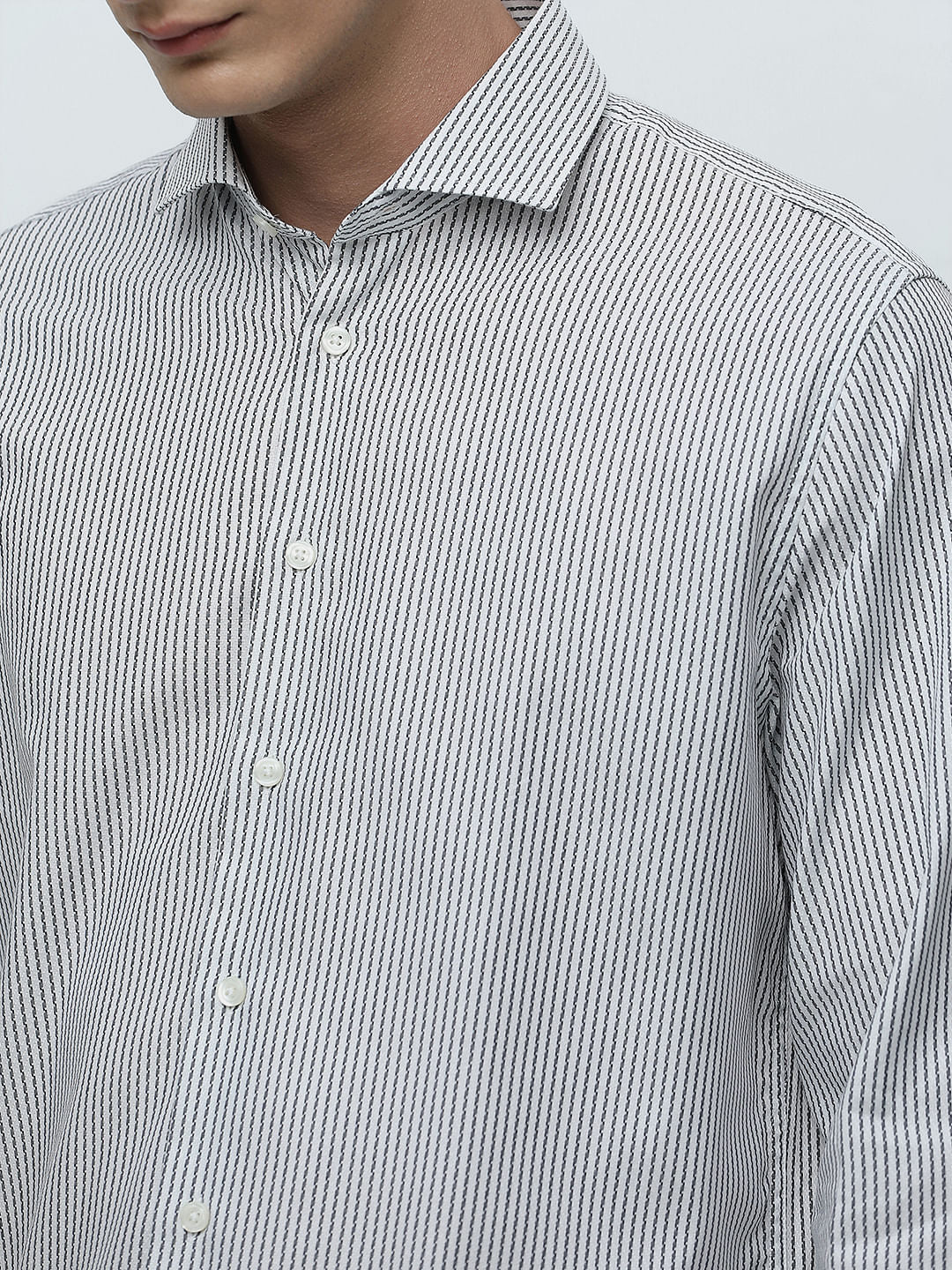 Blue Striped Full Sleeves Shirt