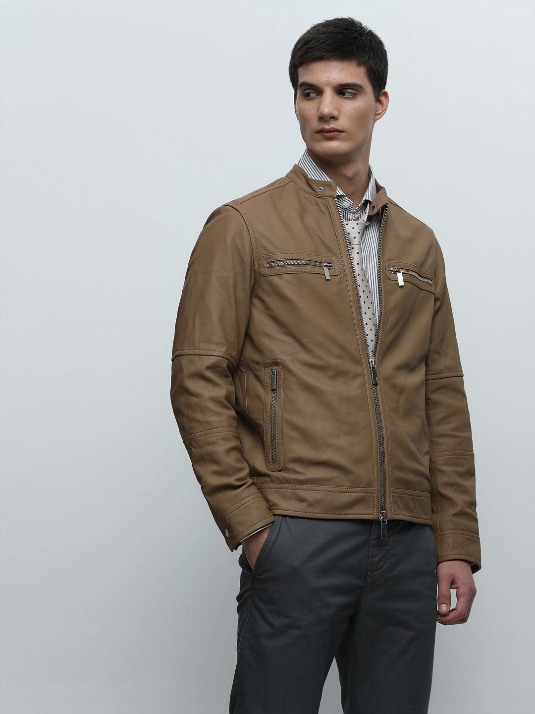 Blue Striped Full Sleeves Shirt