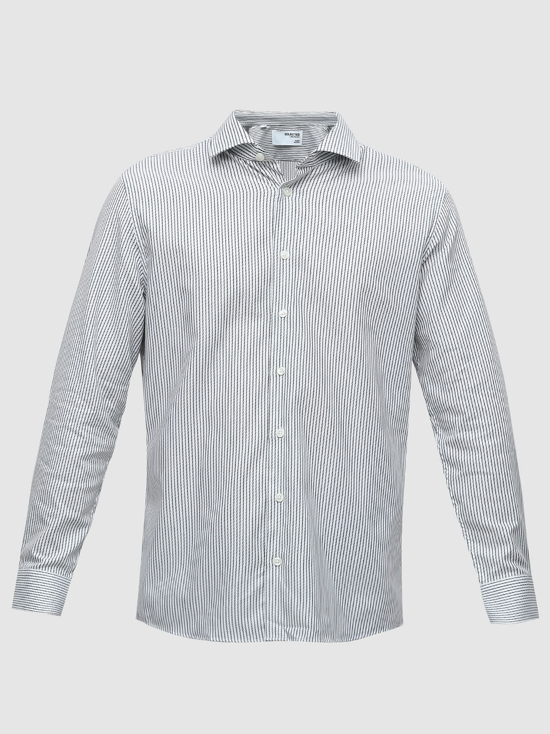Blue Striped Full Sleeves Shirt