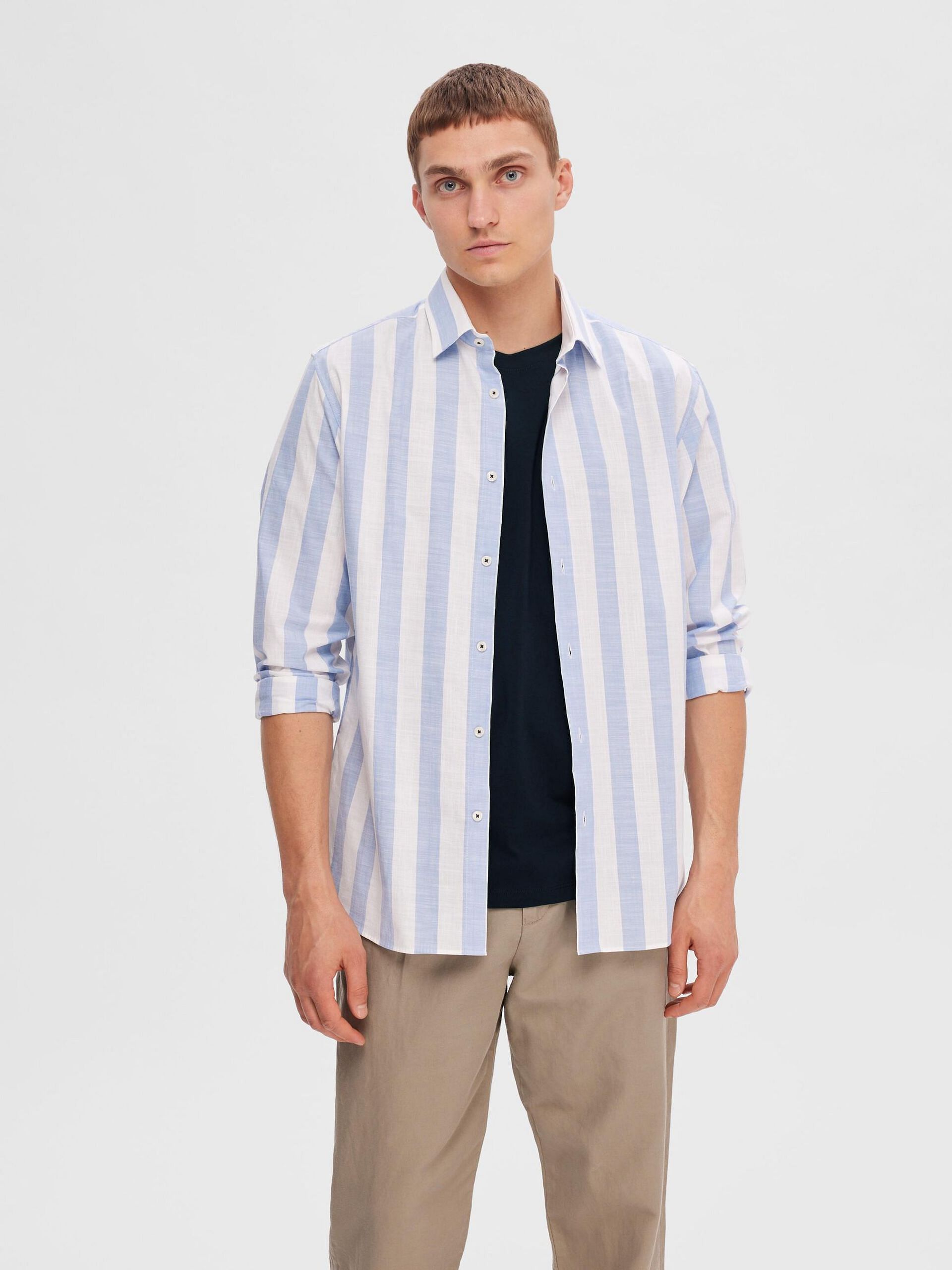 Dark Blue Embroidered Print T-shirt