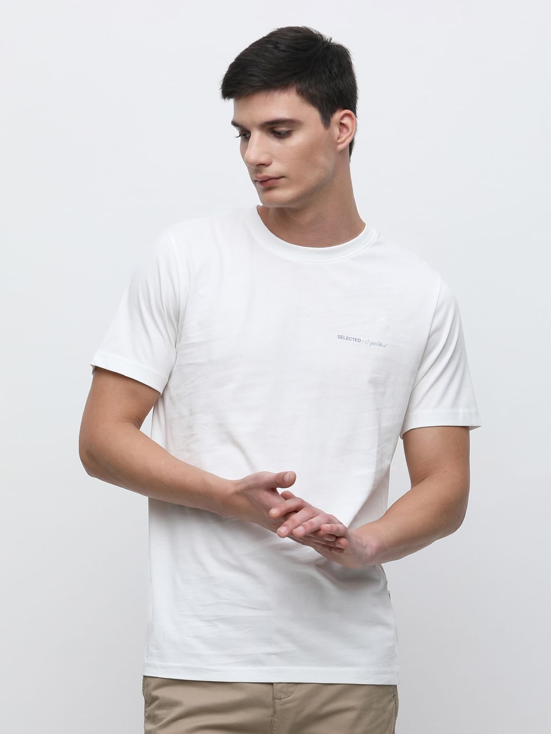White Graphic Print T-shirt