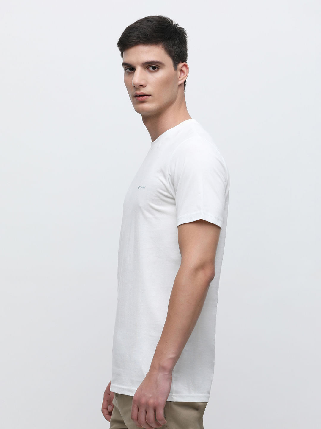 White Printed Crew Neck T-shirt