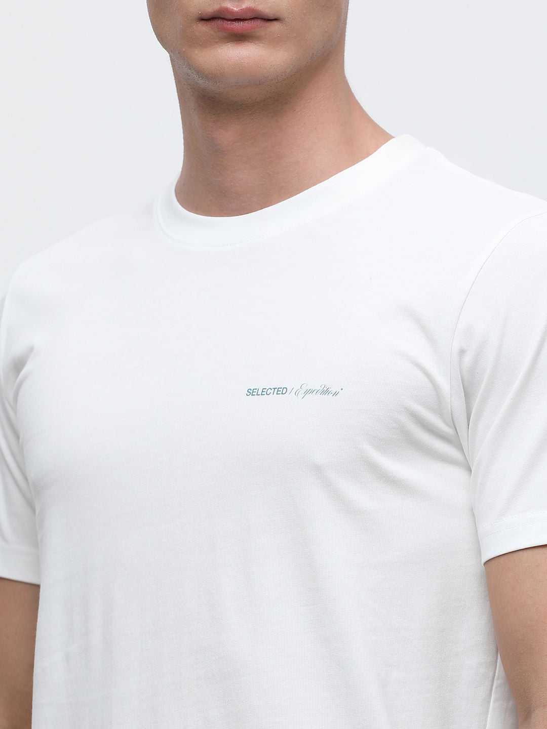 White Printed Crew Neck T-shirt