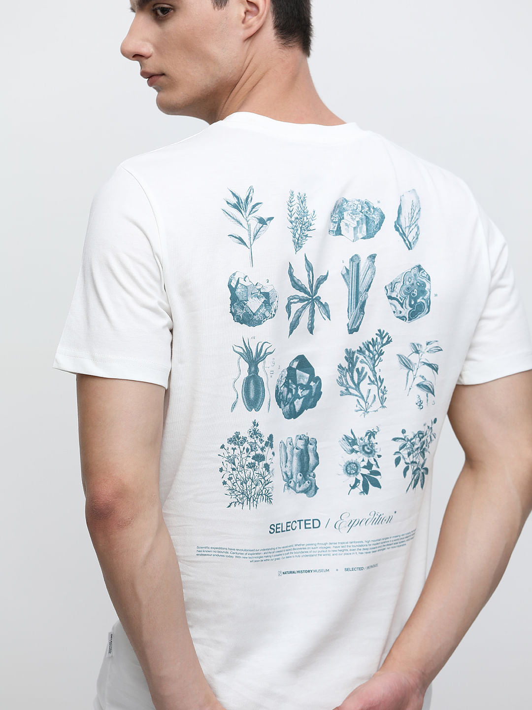 White Printed Crew Neck T-shirt