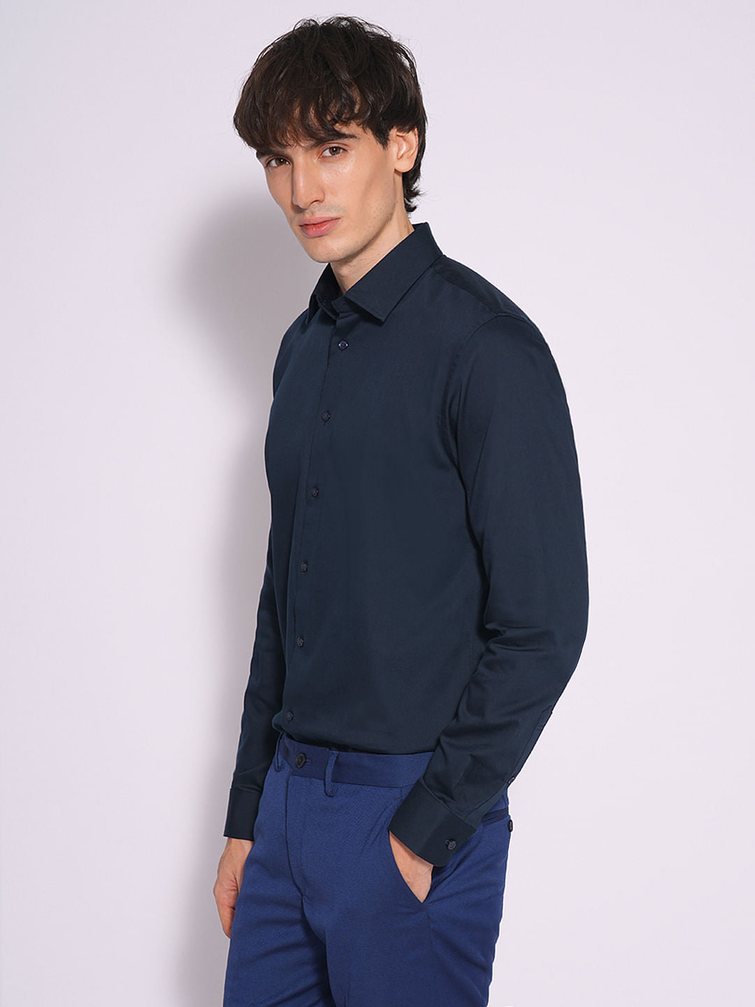 Dark Blue Organic Cotton Performance Shirt