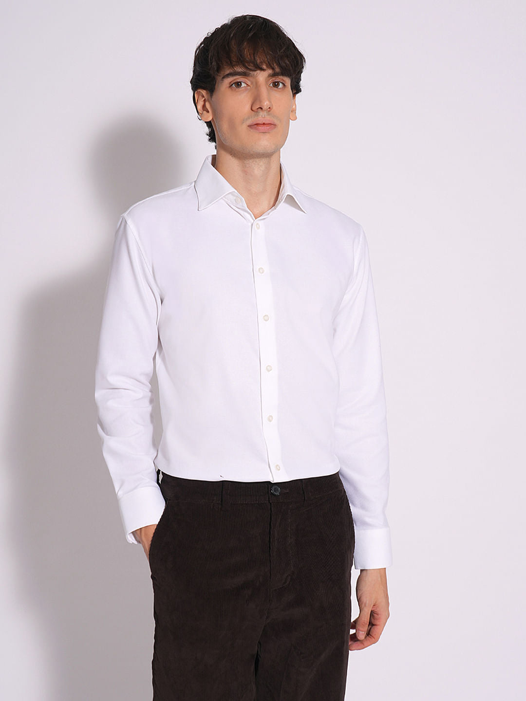 White Organic Cotton Non-Iron Shirt