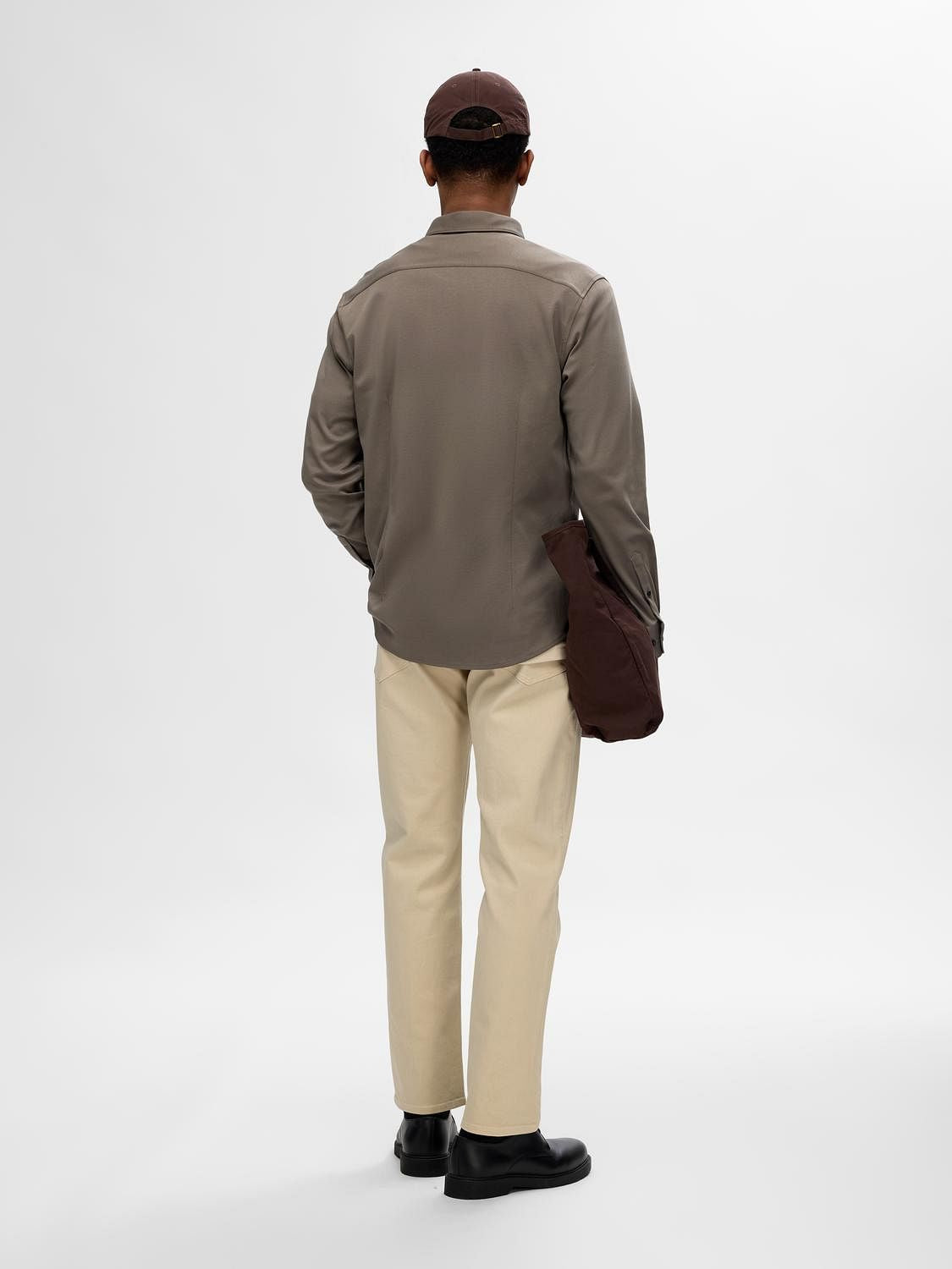Brown Jersey Slim Fit Shirt
