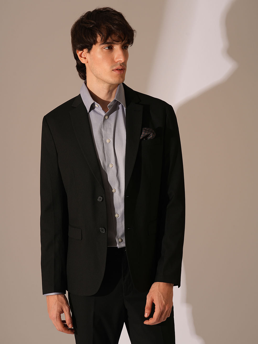 Grey Slim Fit Full Sleeves Shirt