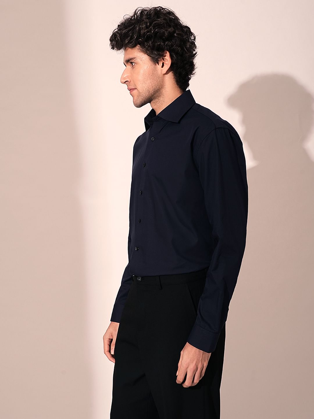 Dark Blue Recycled Cotton Formal Shirt