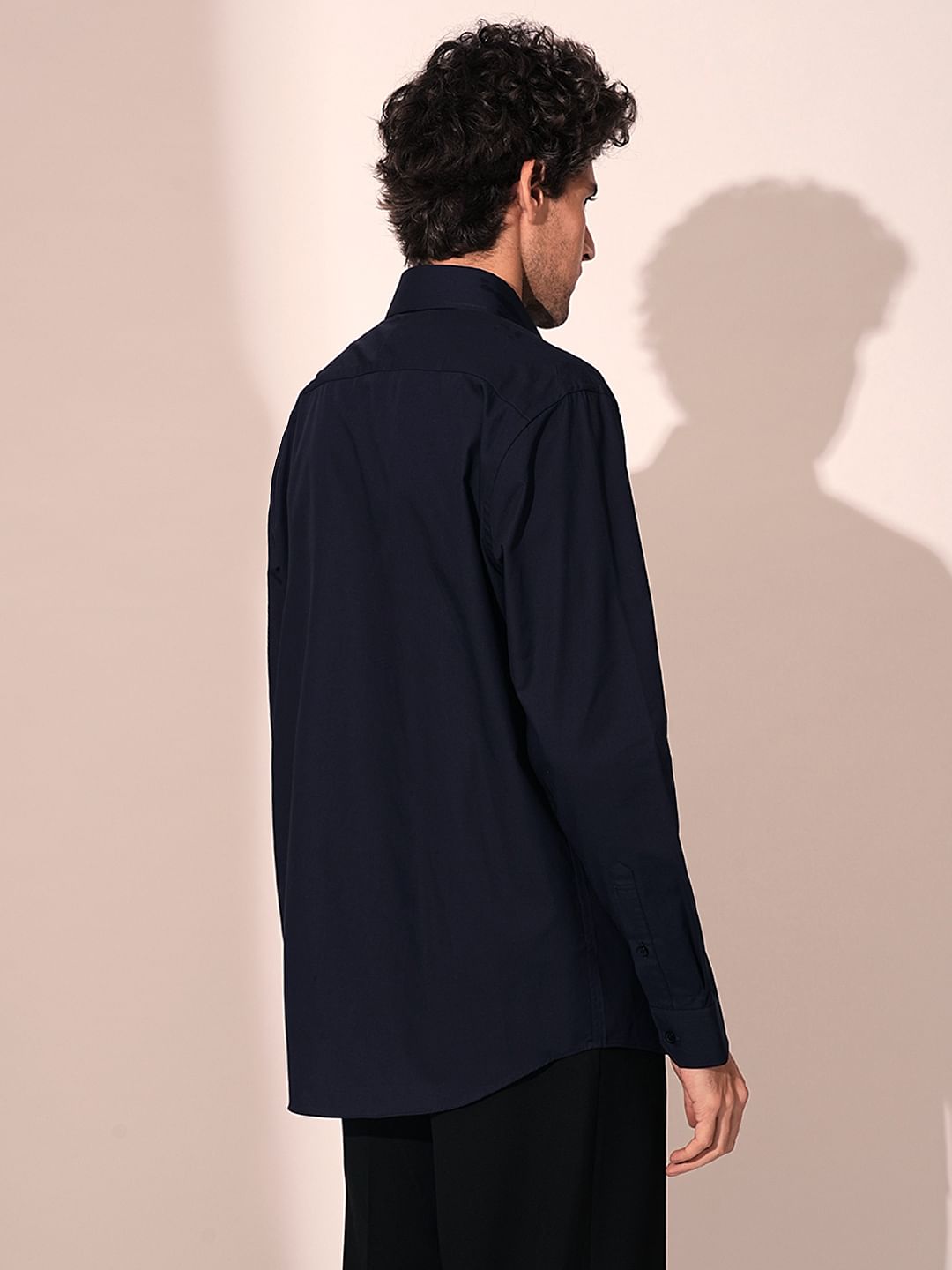 Dark Blue Recycled Cotton Formal Shirt