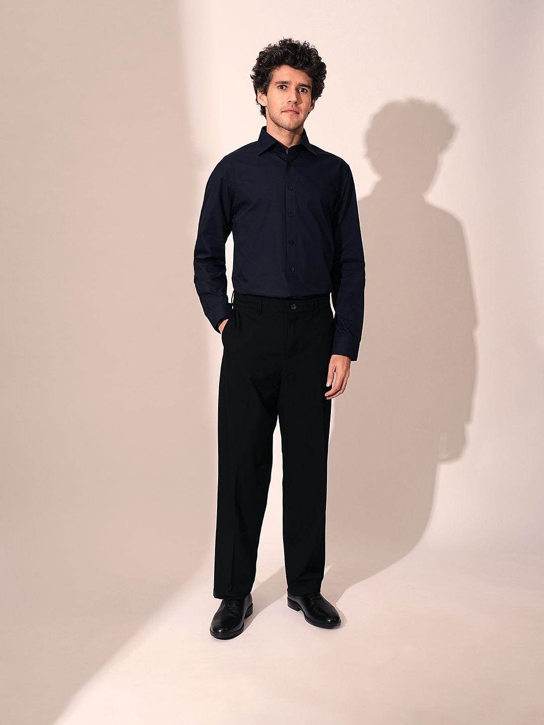 Dark Blue Recycled Cotton Formal Shirt