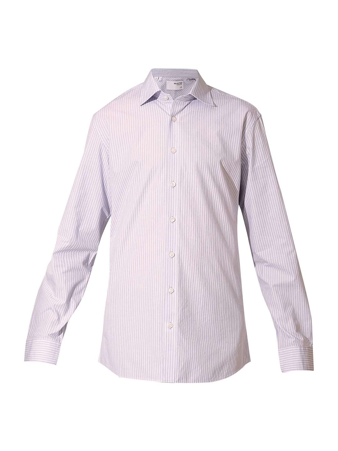 Light Blue Recycled Cotton Striped Shirt