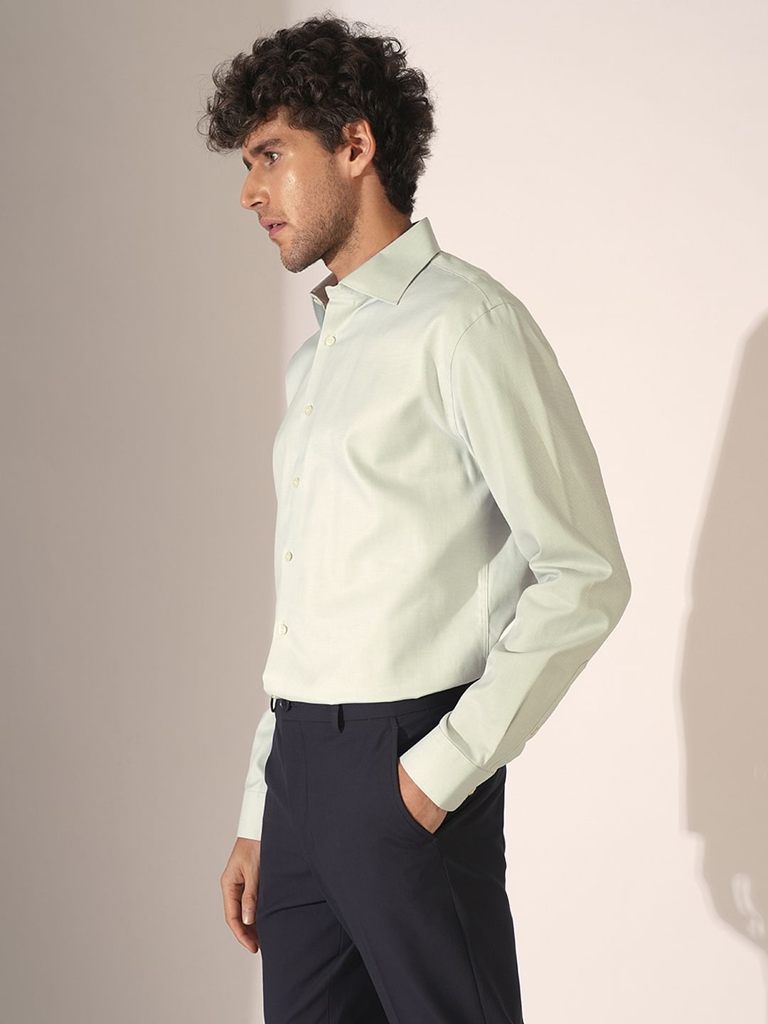 Light Green Slim Fit Formal Shirt