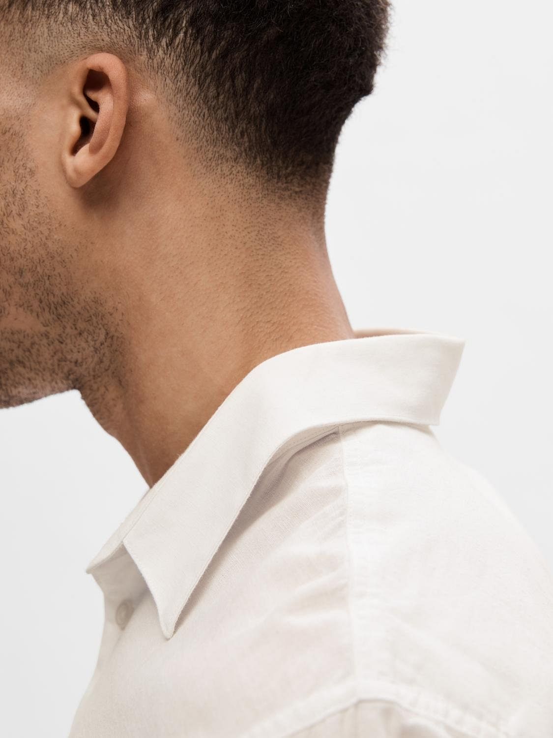 White Linen Full Sleeves Shirt