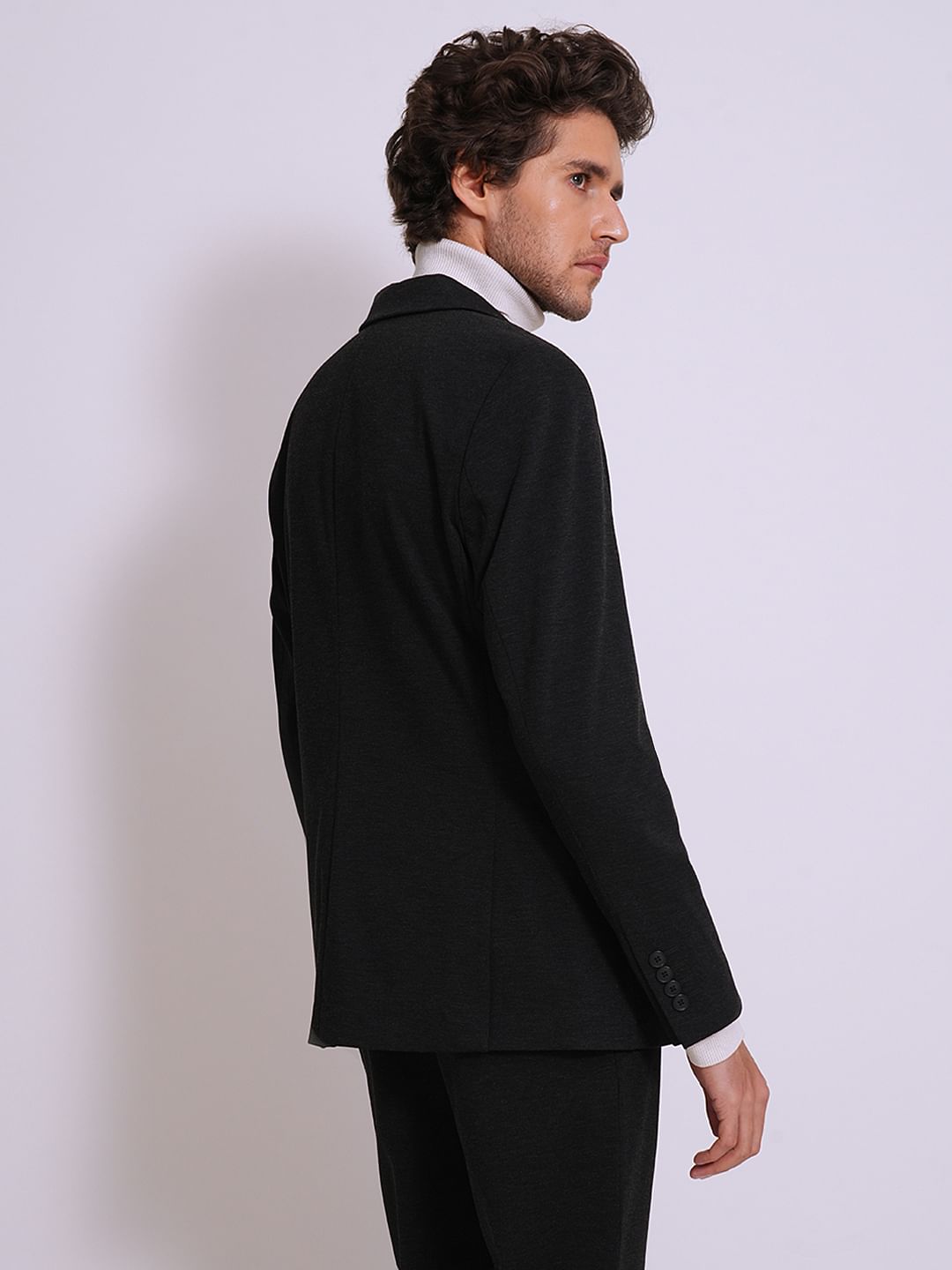 Dark Grey Jersey Flex Slim Fit Blazer