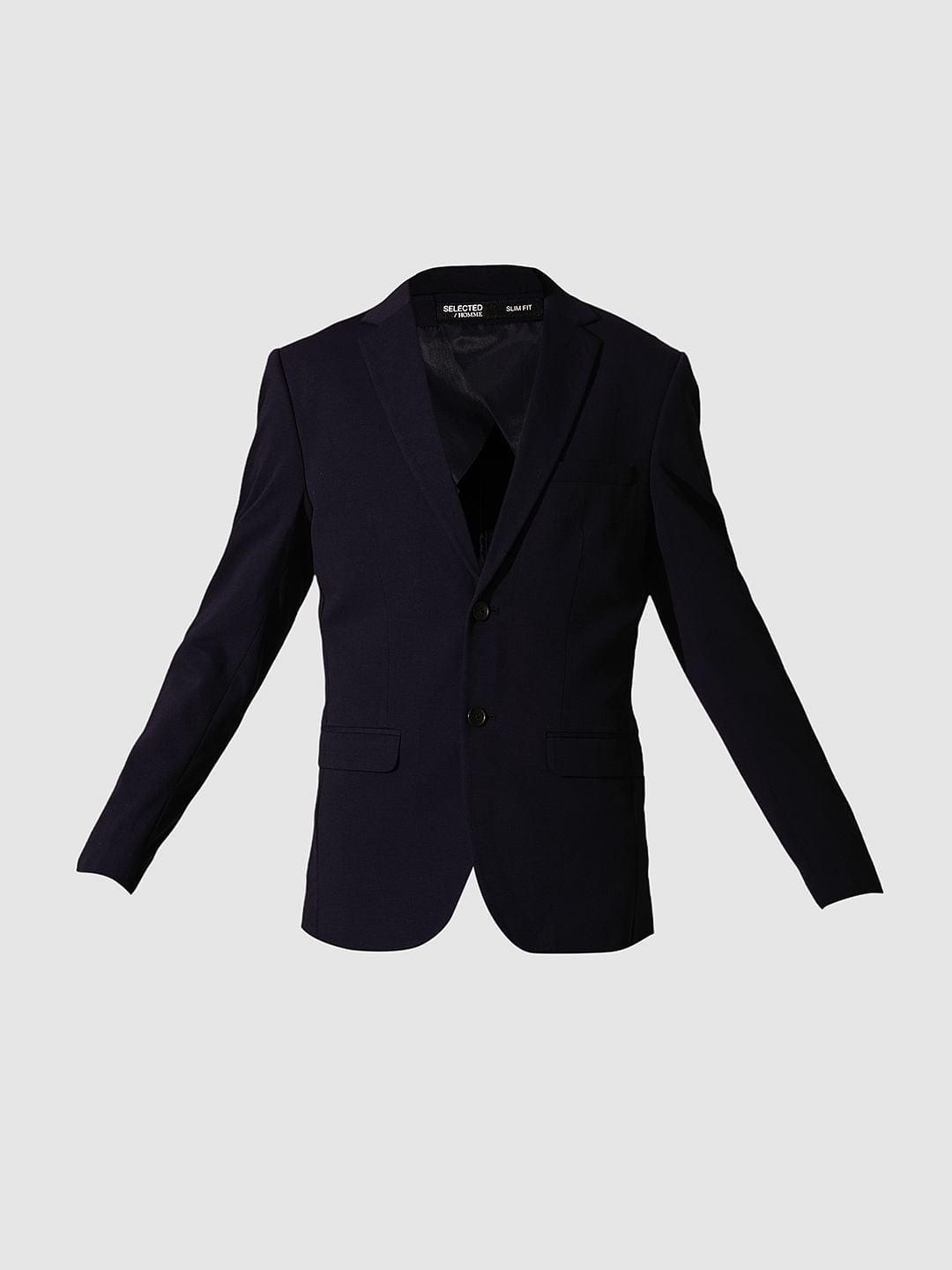 Dark Blue Jersey Slim Fit Blazer