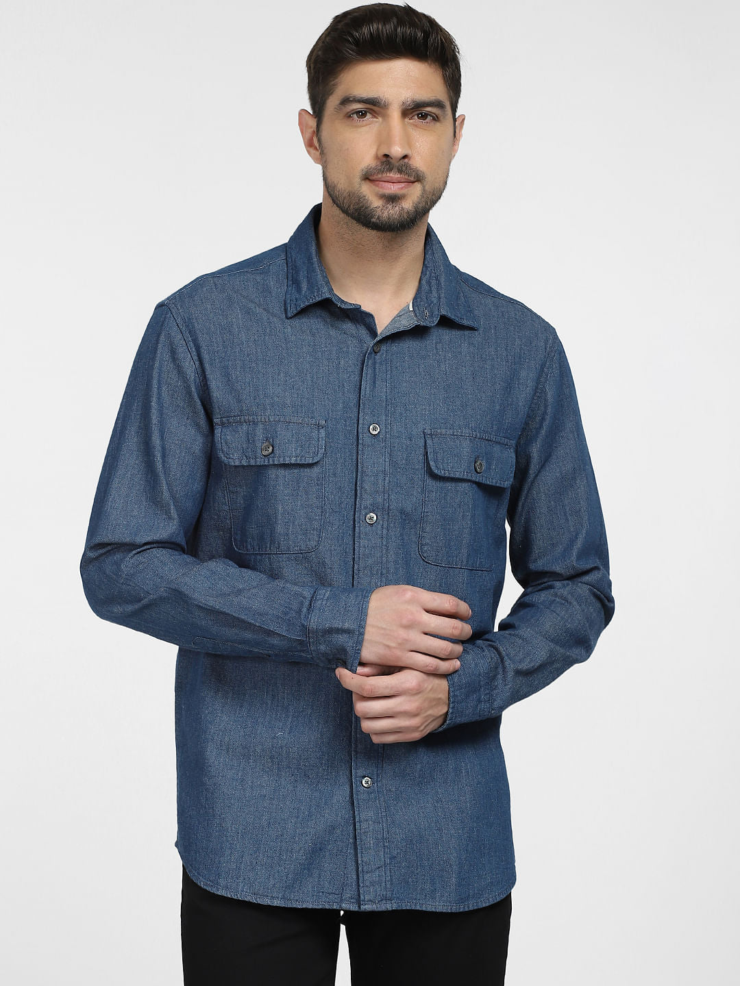 Dark Blue Denim Full Sleeves Overshirt