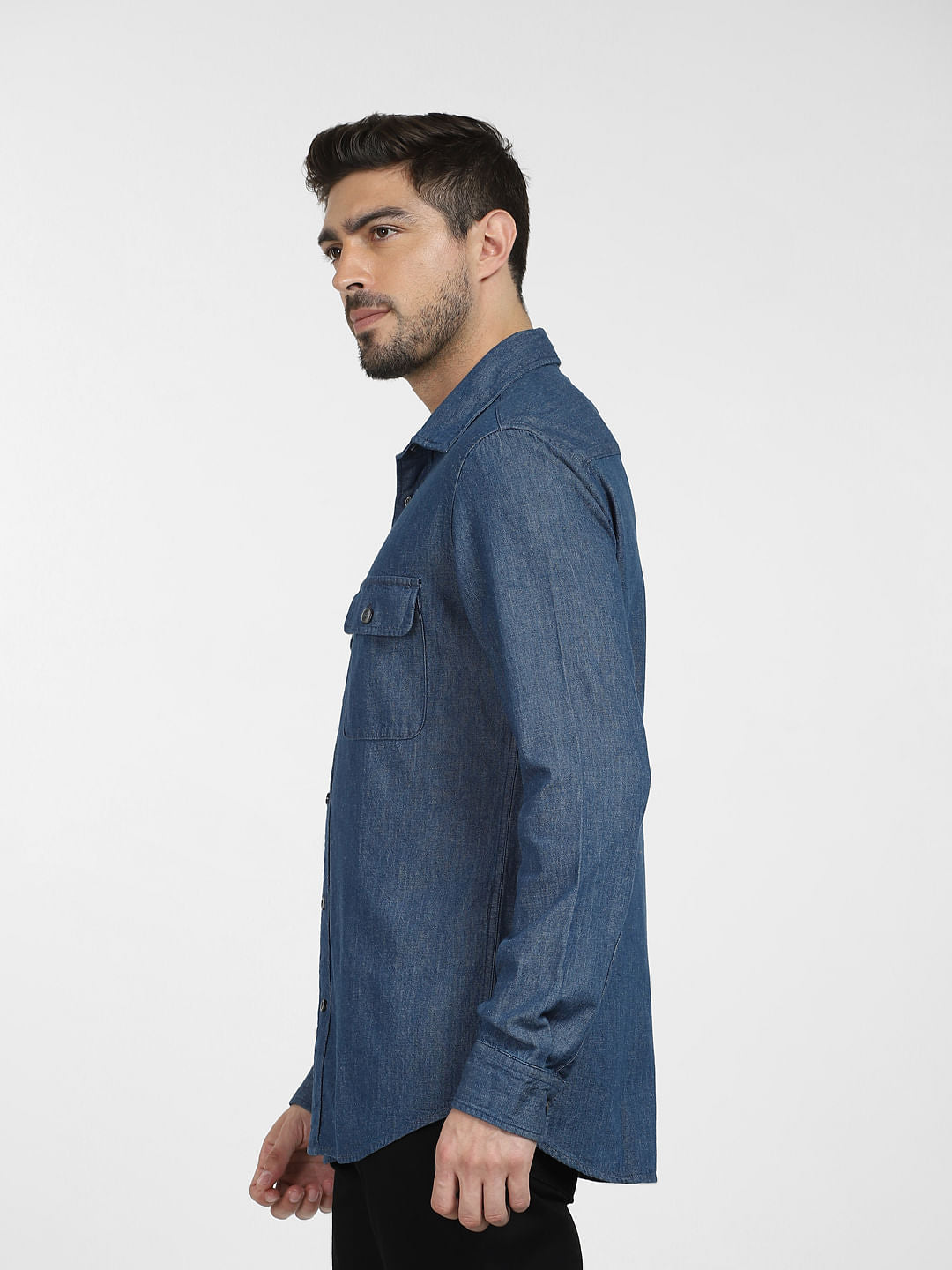 Dark Blue Denim Full Sleeves Overshirt