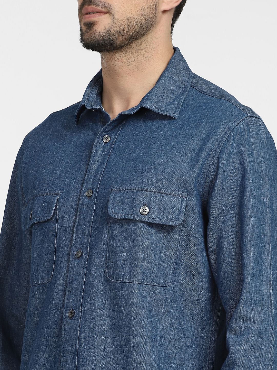 Dark Blue Denim Full Sleeves Overshirt