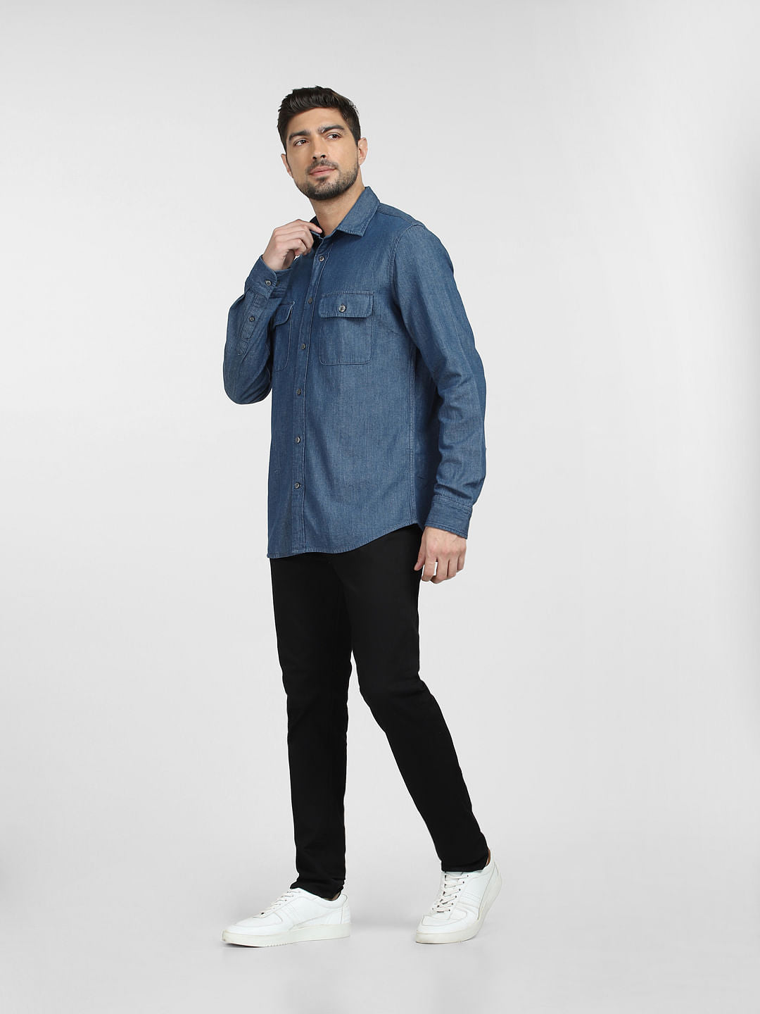 Dark Blue Denim Full Sleeves Overshirt