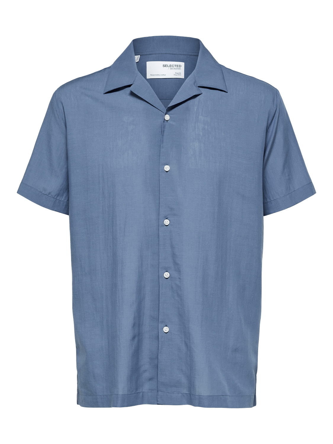 Light Green Cuban Collar Short Sleeves Shirt