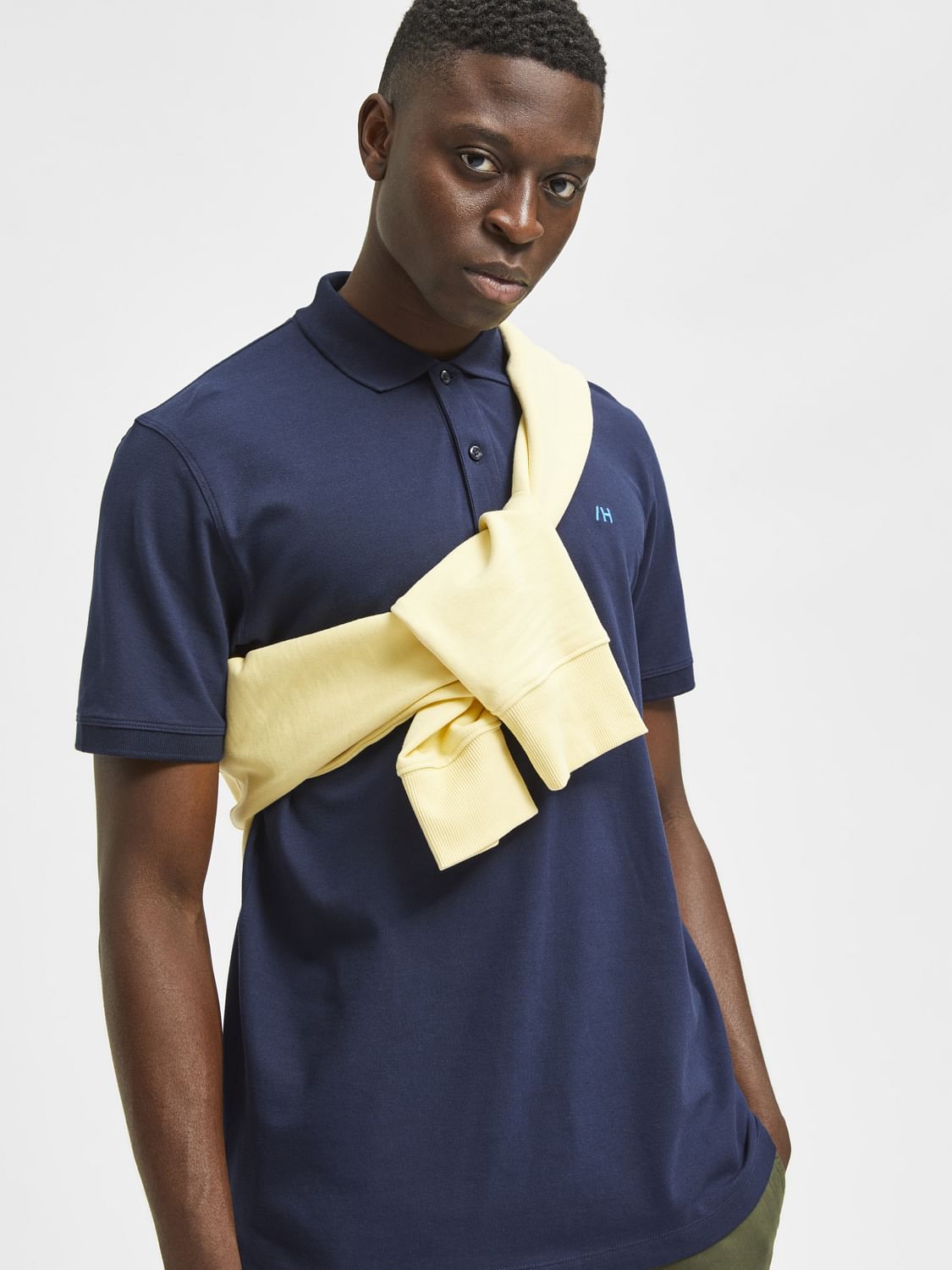 Blue Polo Neck T-Shirt