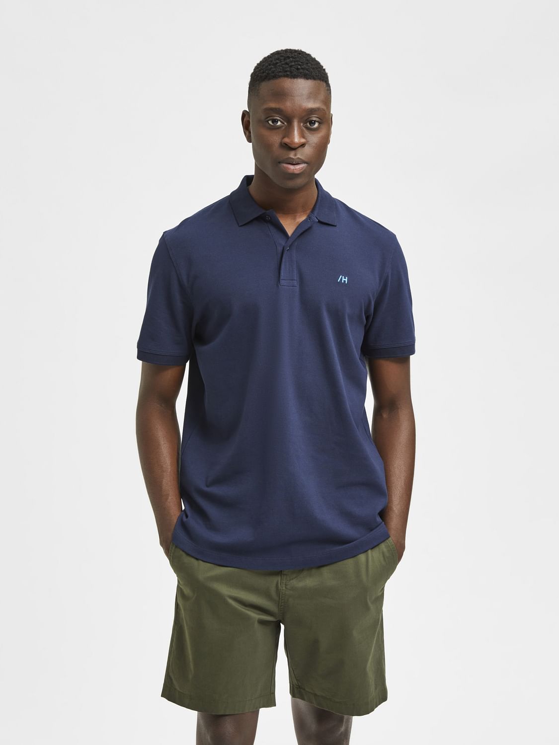 Blue Polo Neck T-Shirt
