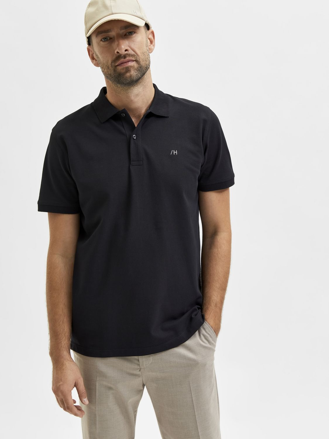 Black Organic Cotton Polo T-Shirt