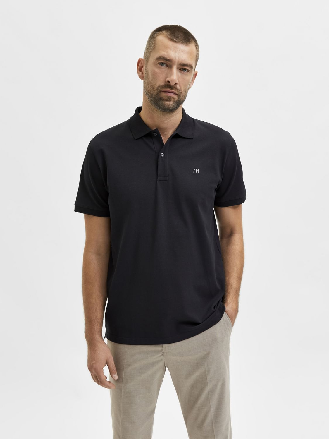 Black Organic Cotton Polo T-Shirt