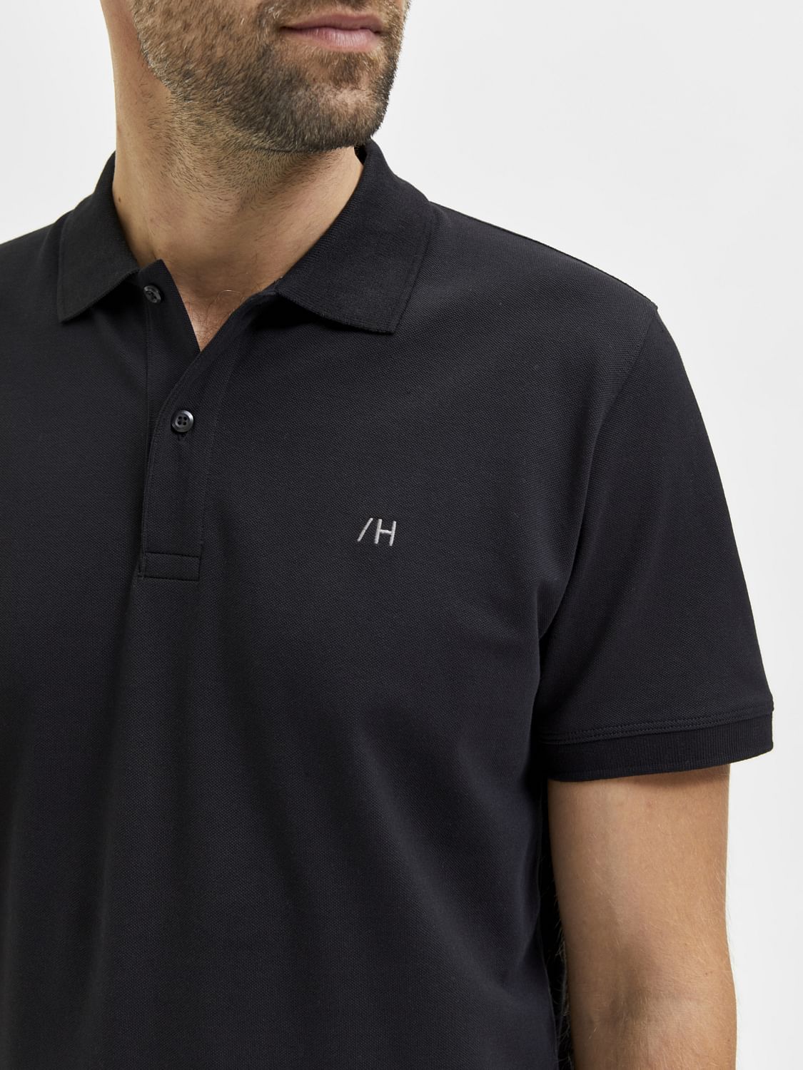 Black Organic Cotton Polo T-Shirt