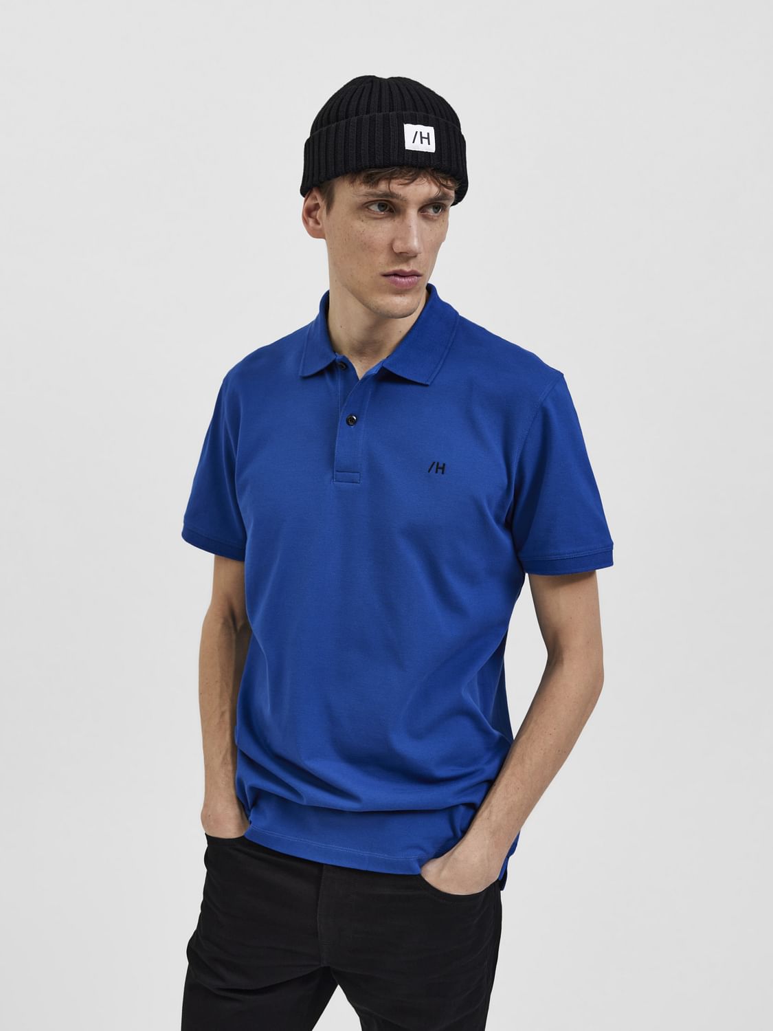 Blue Polo Neck T-Shirt