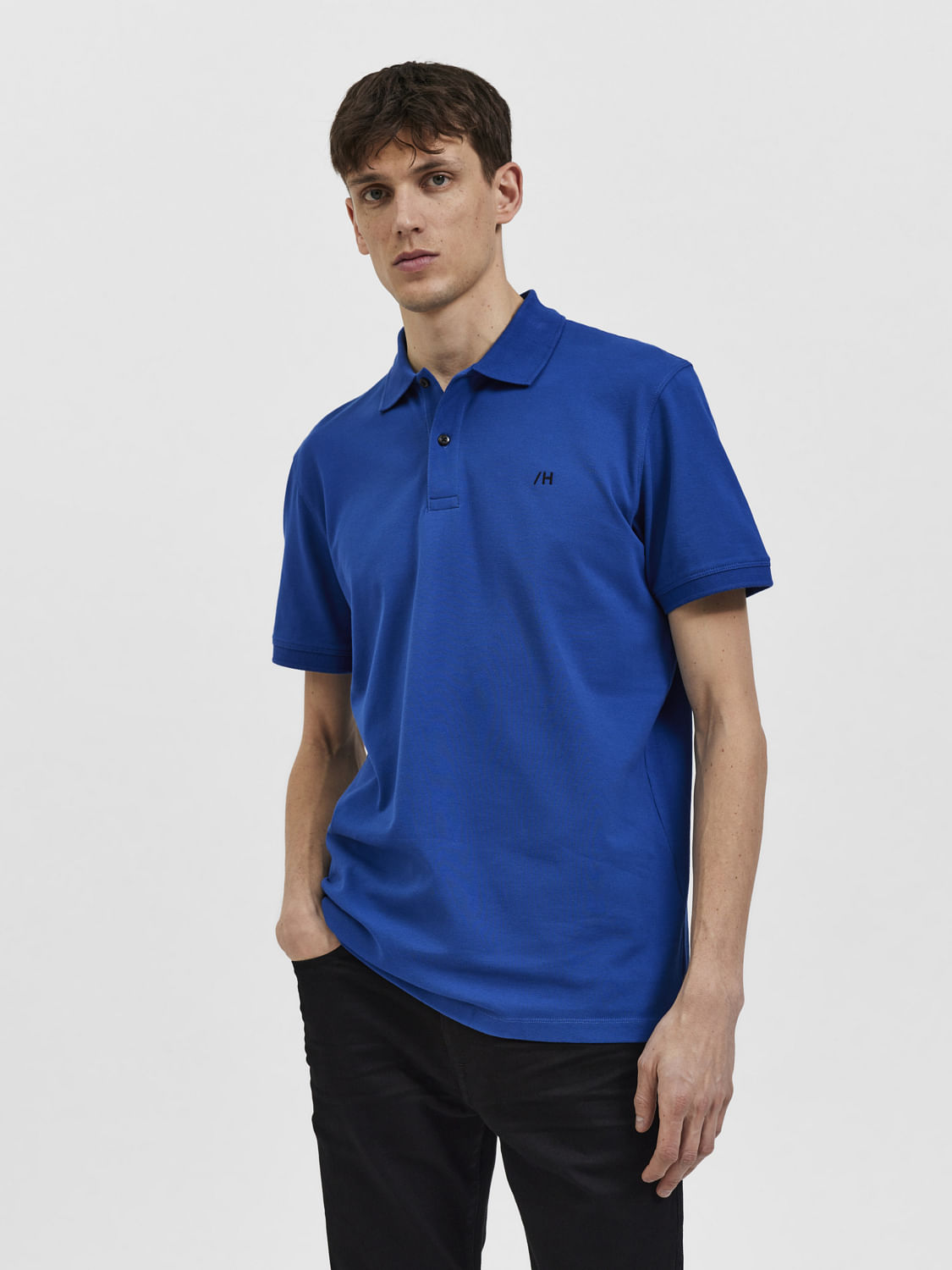 Blue Polo Neck T-Shirt