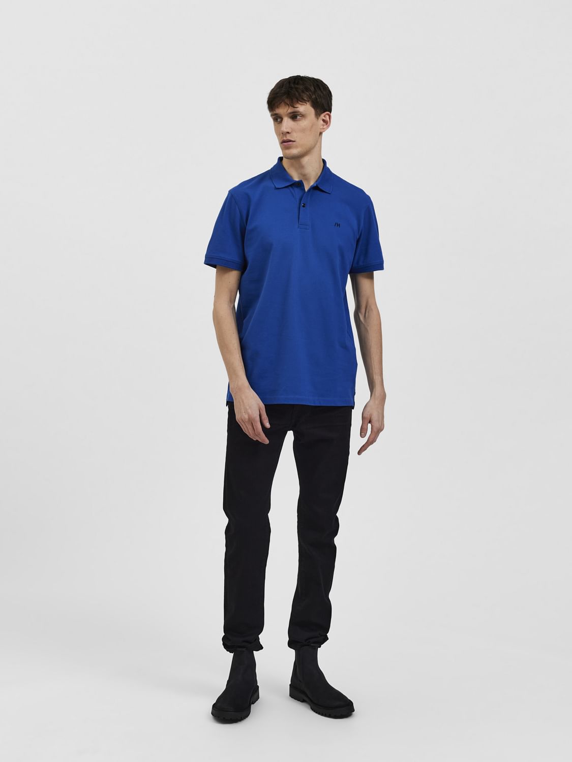 Blue Polo Neck T-Shirt