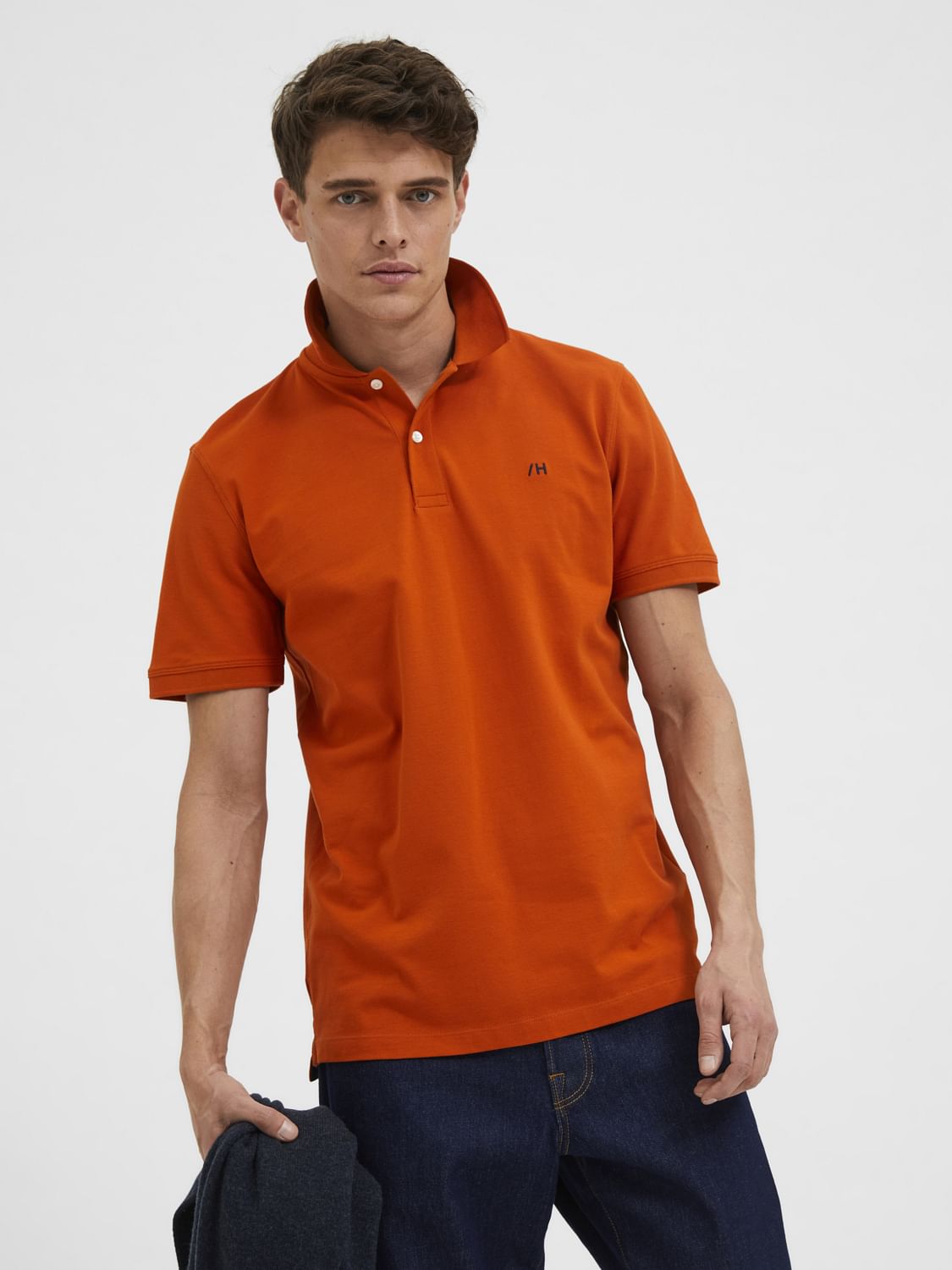 Orange Polo Neck T-Shirt