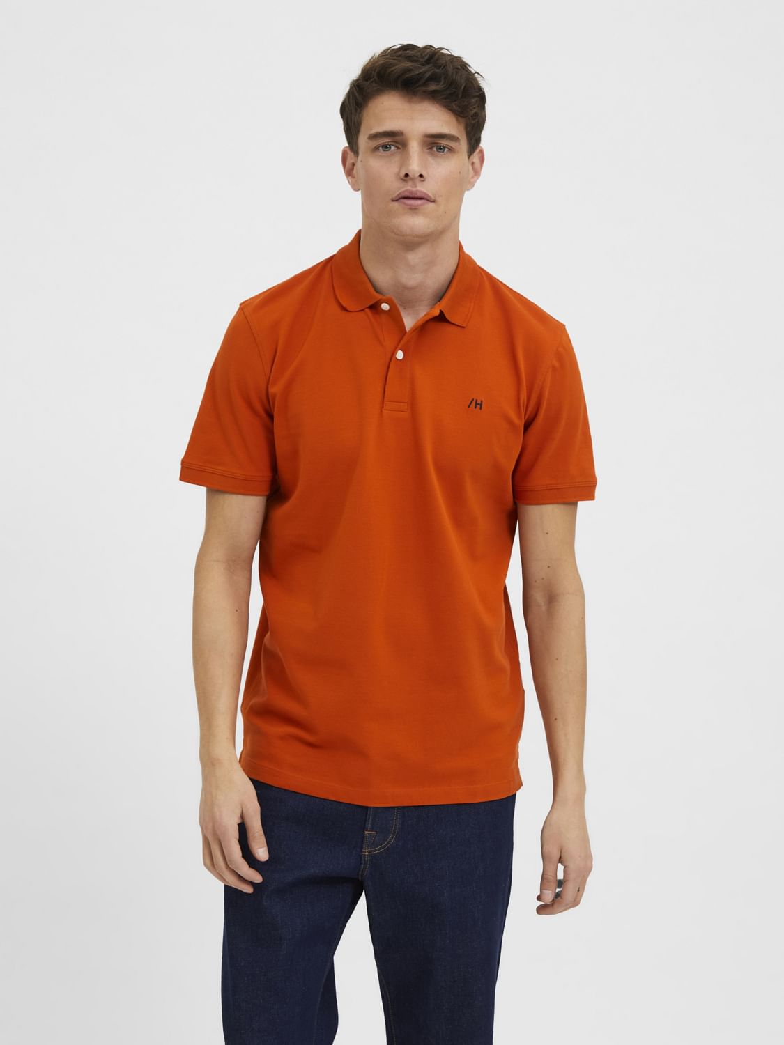 Orange Polo Neck T-Shirt
