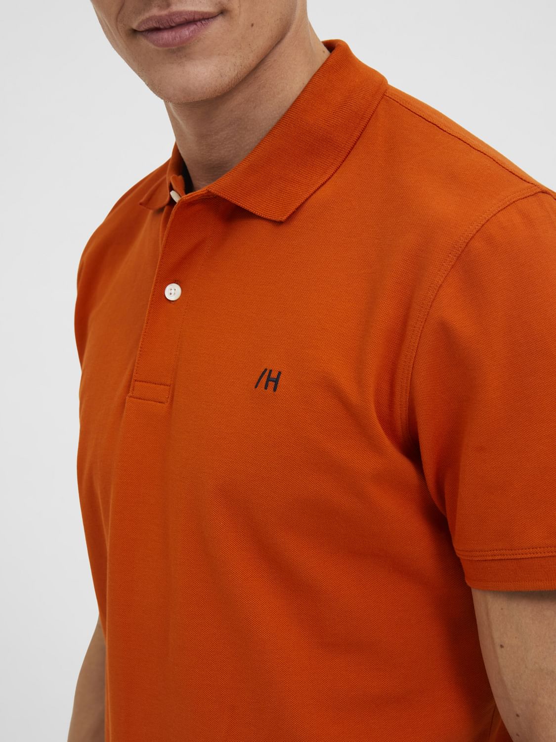 Orange Polo Neck T-Shirt