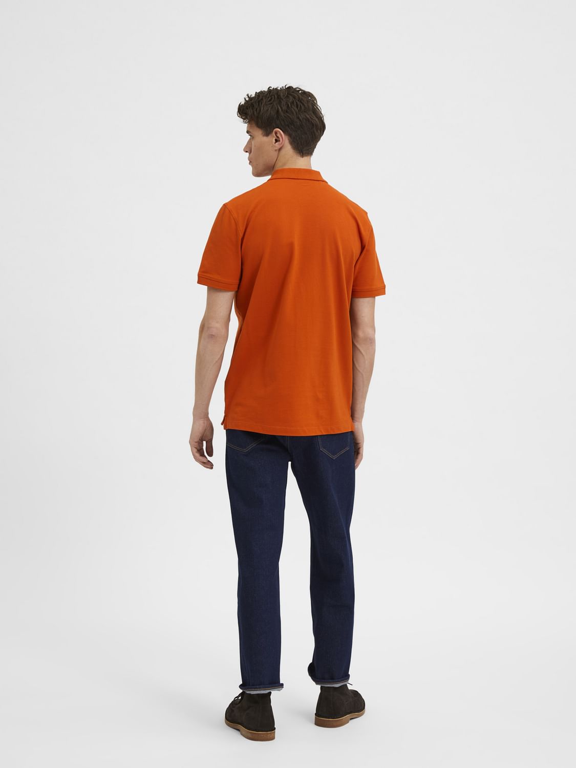 Orange Polo Neck T-Shirt