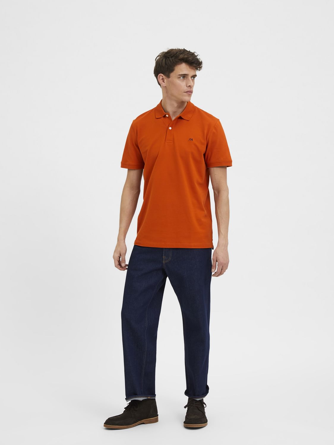 Orange Polo Neck T-Shirt