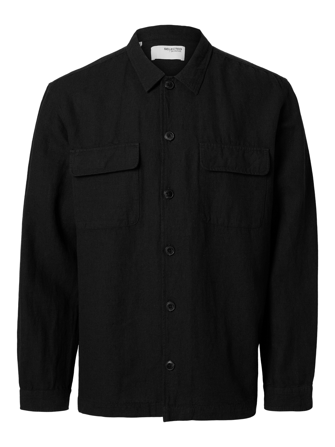 Black Linen Overshirt