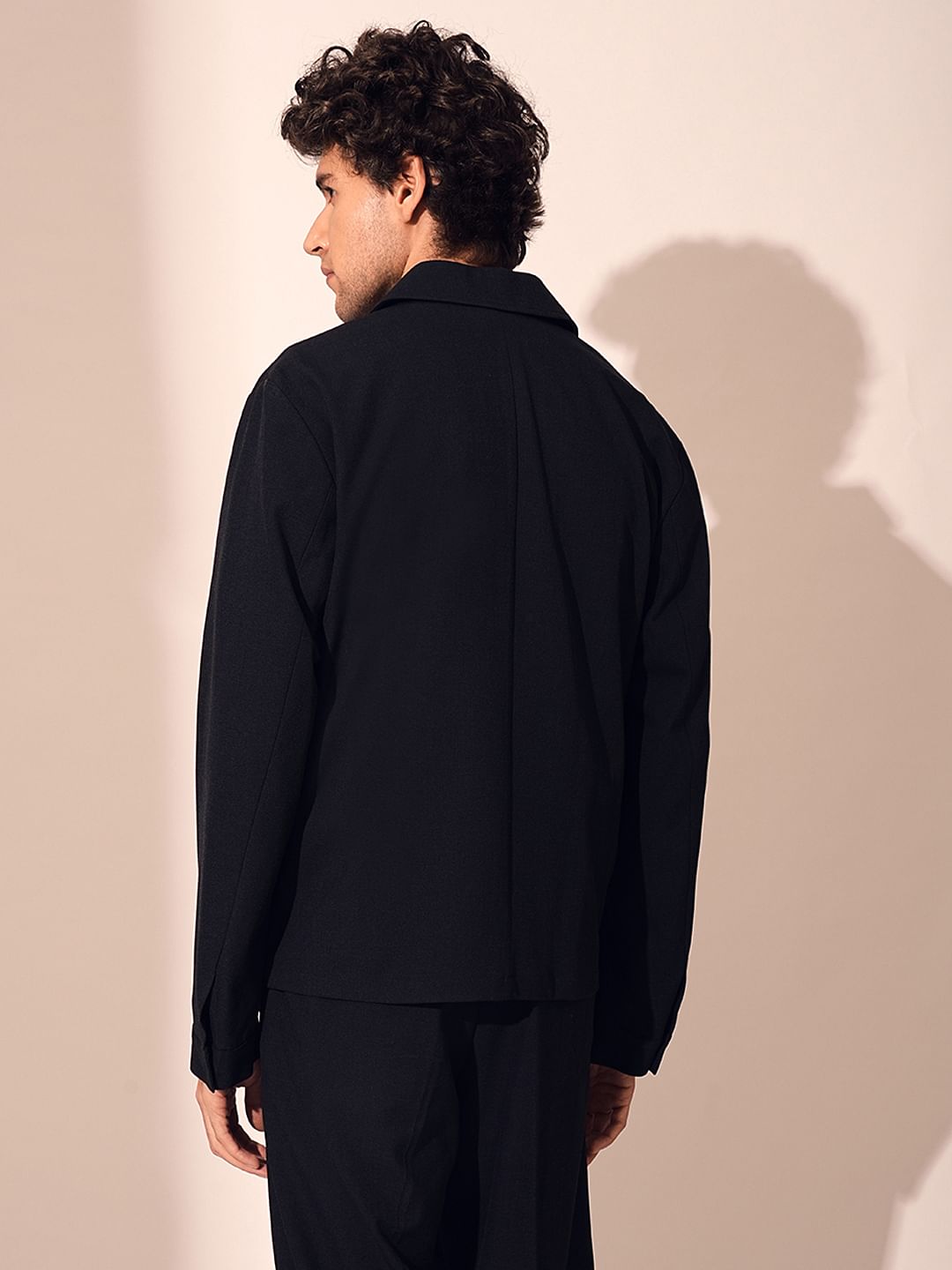 Dark Blue Regular Fit Hybrid Blazer